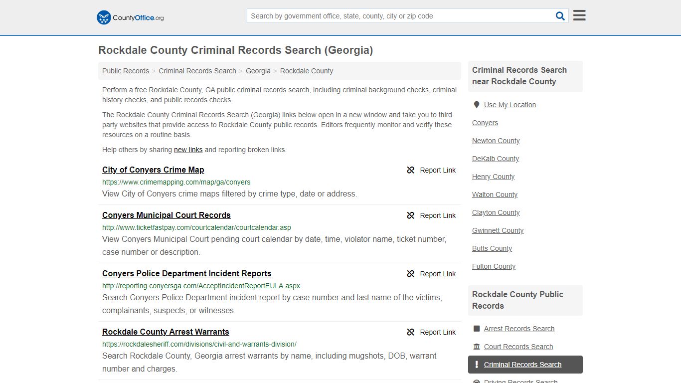 Criminal Records Search - Rockdale County, GA (Arrests ...